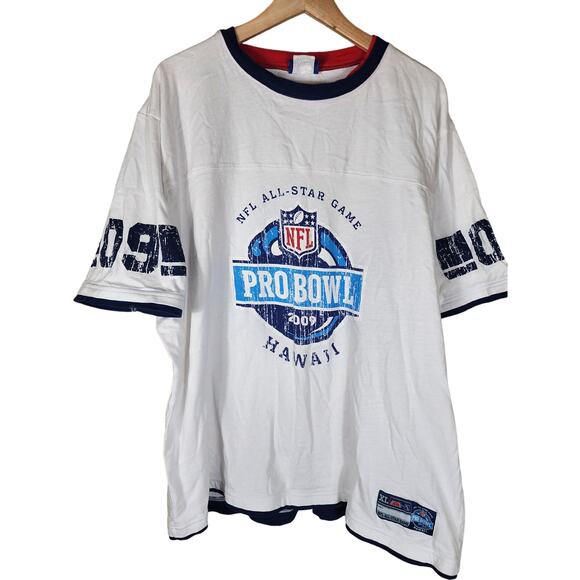 REEBOK 2009 NFL PRO BOWL Oversized 100% Cotton Red White Blue Shirt SZ XL - Picture 1 of 9
